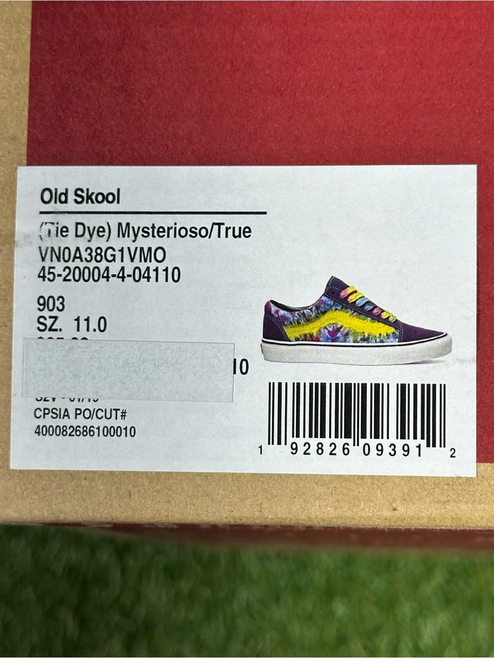 Vans Old Skool Purple Suede Tie-Dye Neon Yellow Stripe Men’s 10.5, 11 , VN038G1V